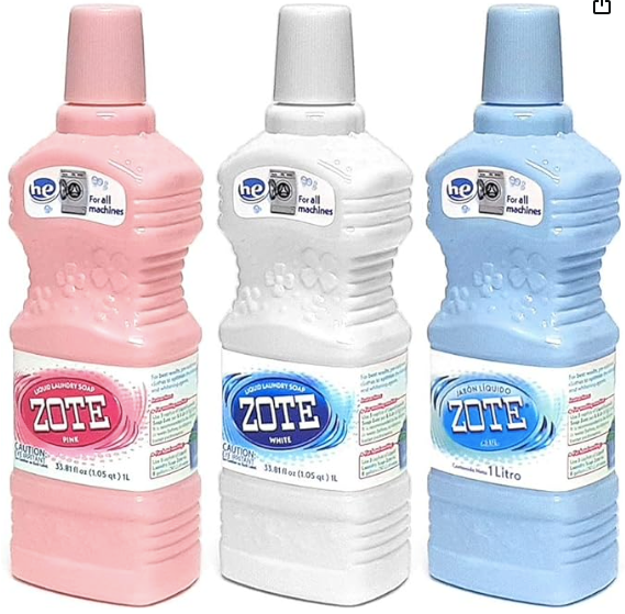 Zote Liquid Laundry Soap 1L Pink-White-Blue (3 Pack)