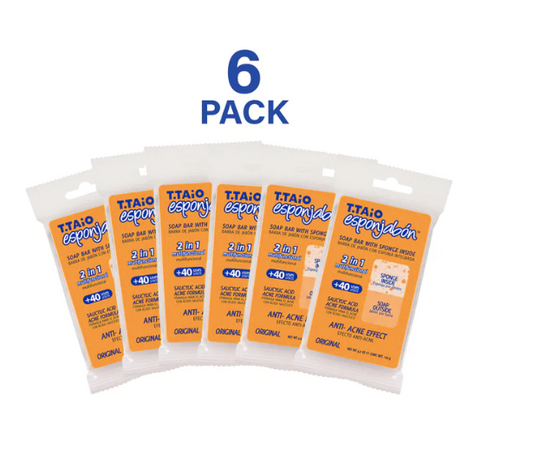 EsponJabon Salicylic Acid, Anti-Acne Effect - PACK OF 6 **Free Shipping